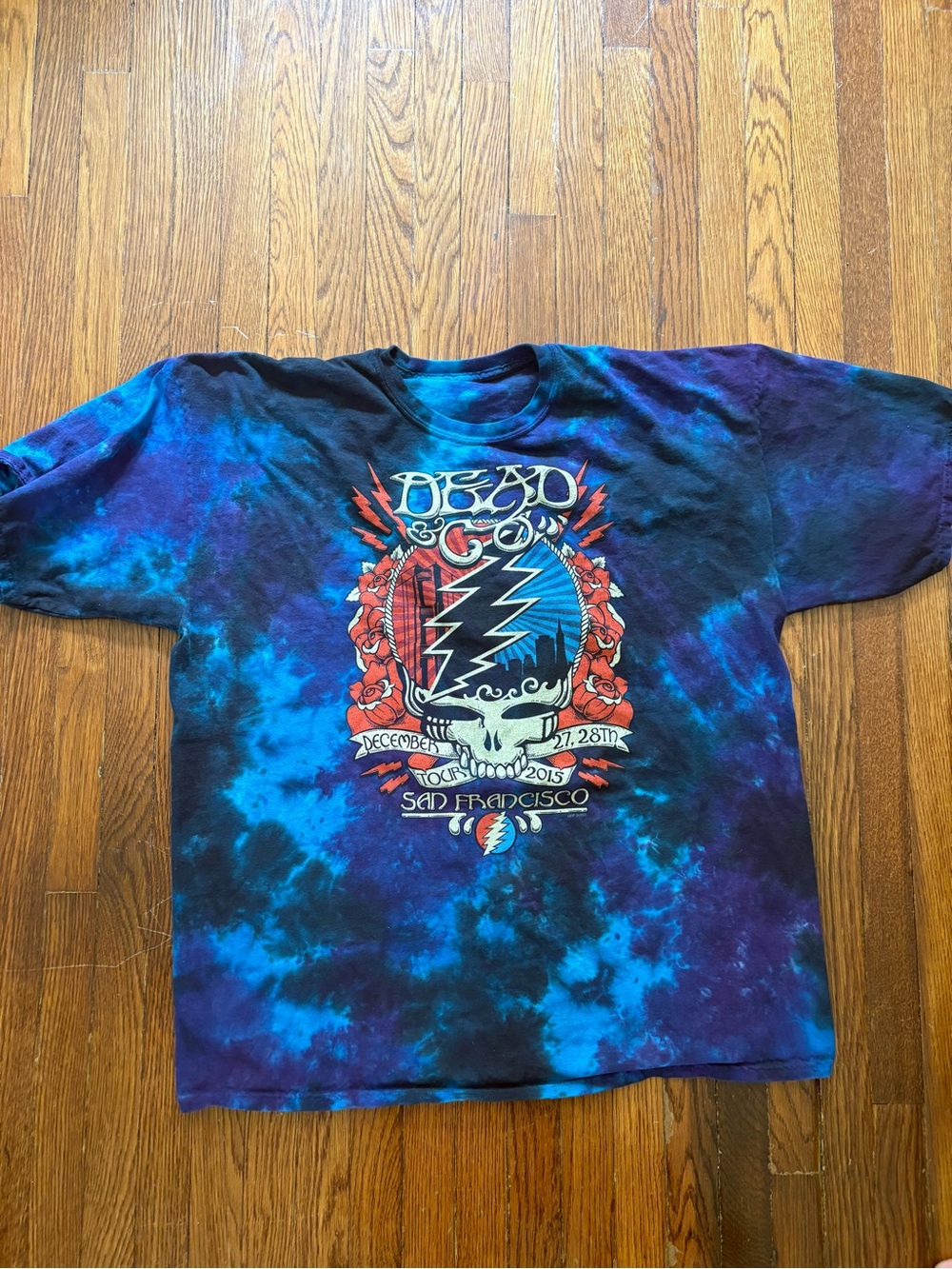 Grateful Dead & Co Vintage Tie-Dye Graphic Tee - Blue & Purple XXL